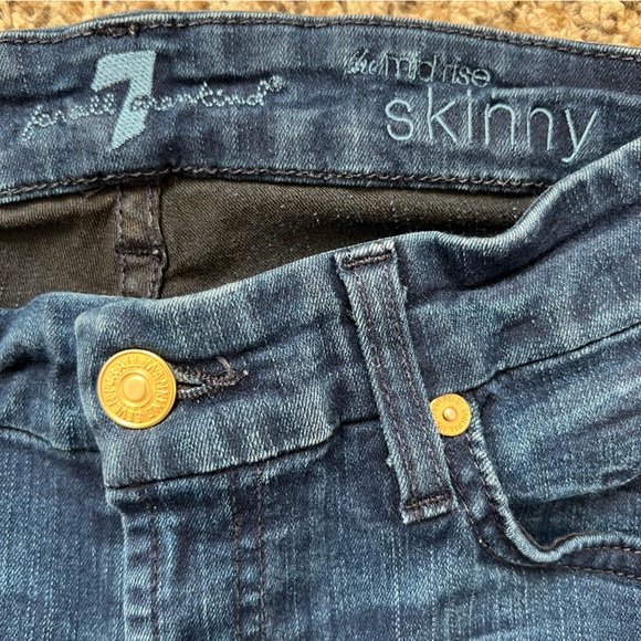 7 for All Man Kind - Mid-rise Skinny Jean - Medium Wash - Size 25 - Picture 2 of 9